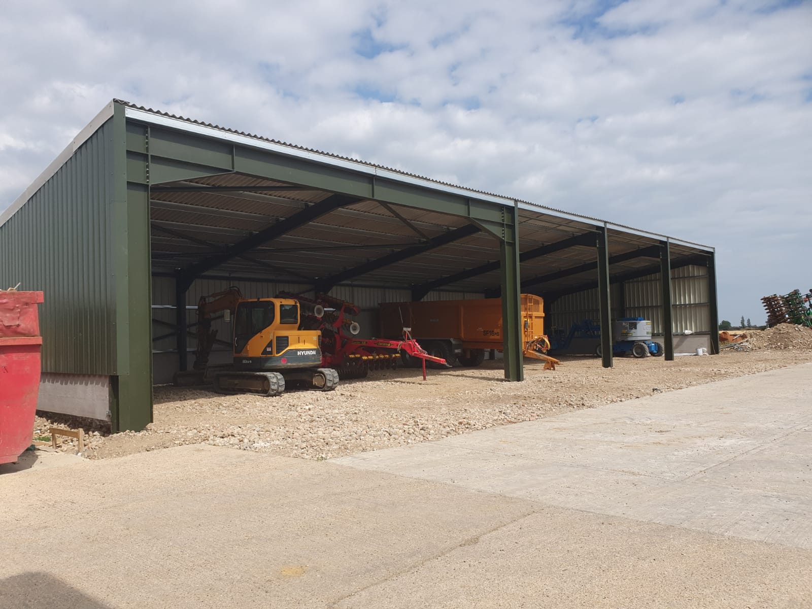 One of the storage units for the agricultural machinery