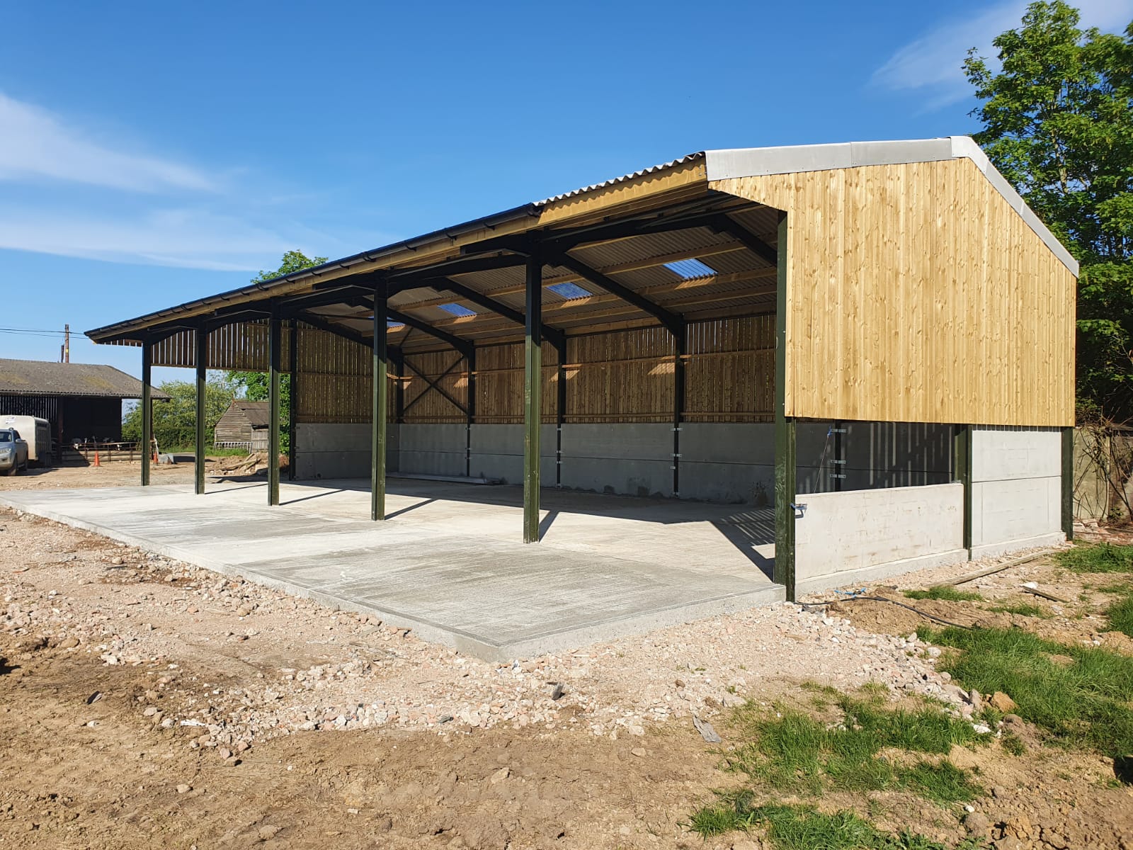 Agricultural machinery storage shed