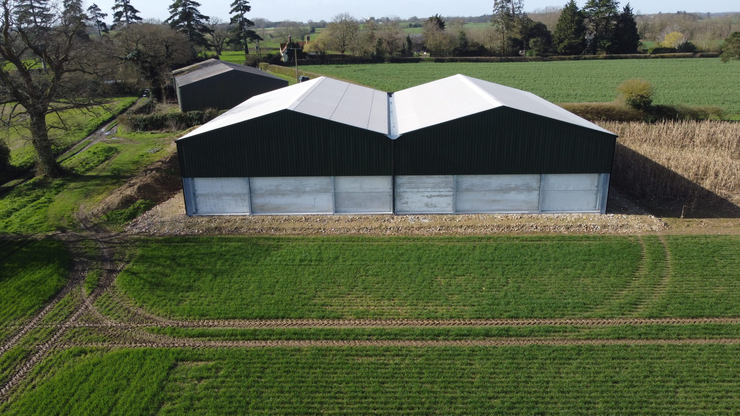 this is an image of the back of the grain and produce storage buildings