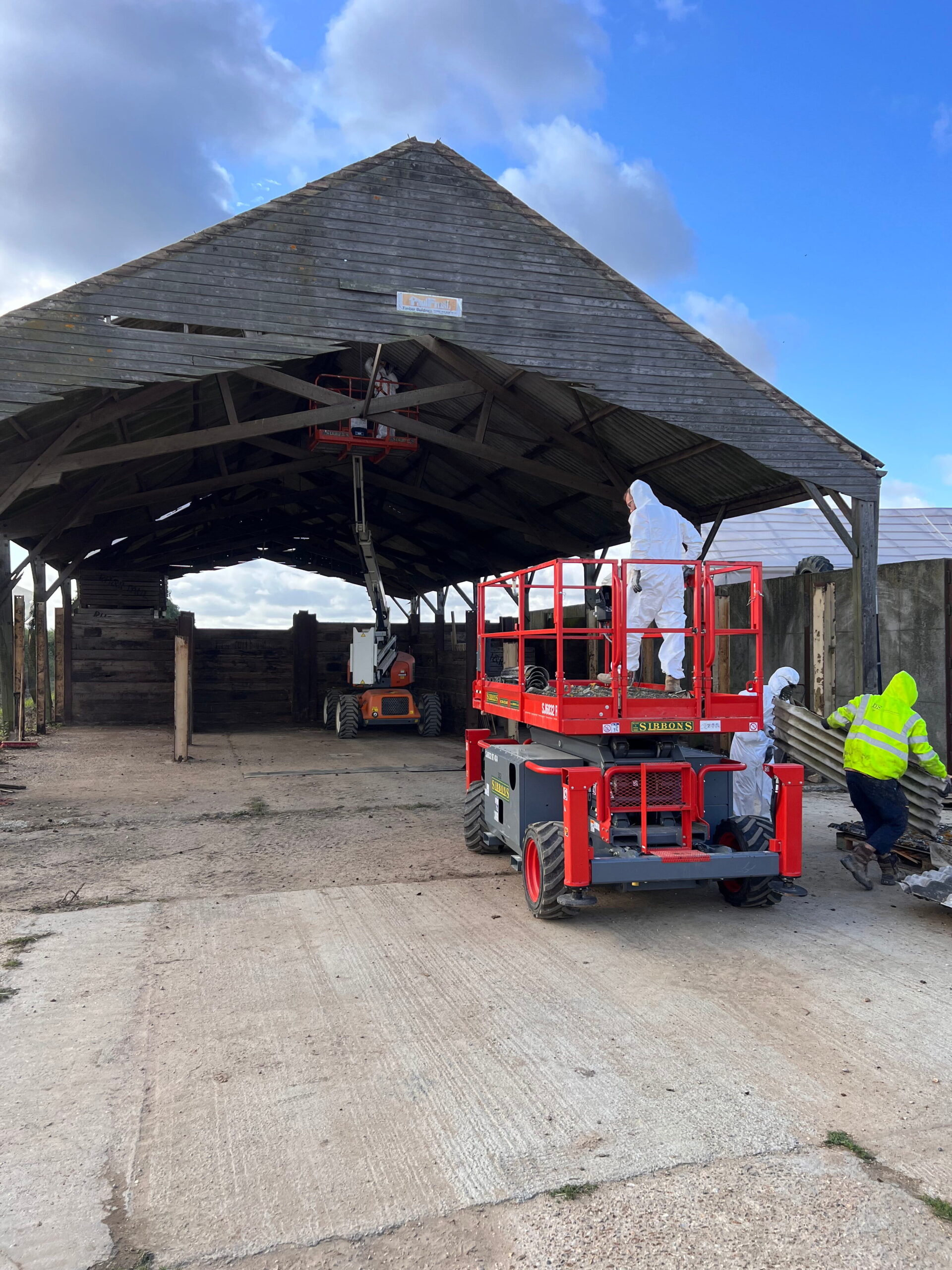 Asbestos removal refurbishment being done on a building